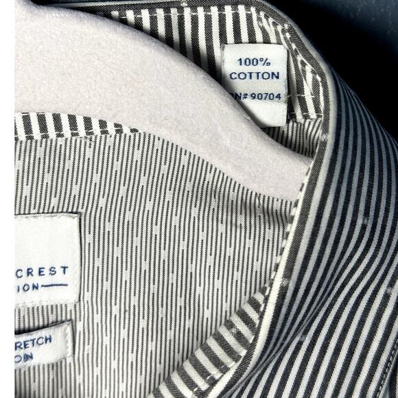 RYAN SEACREST DISTINCTION SLIM FIT GRAY/WHITE BUTTON DOWN SHIRT SIZE 32/33 - Picture 7 of 12